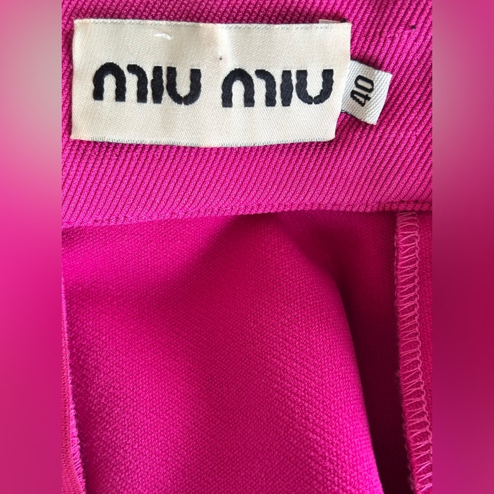 Miu Miu Pink Lace Sleeve Blouse Bow Top Italy S - Picture 9 of 11